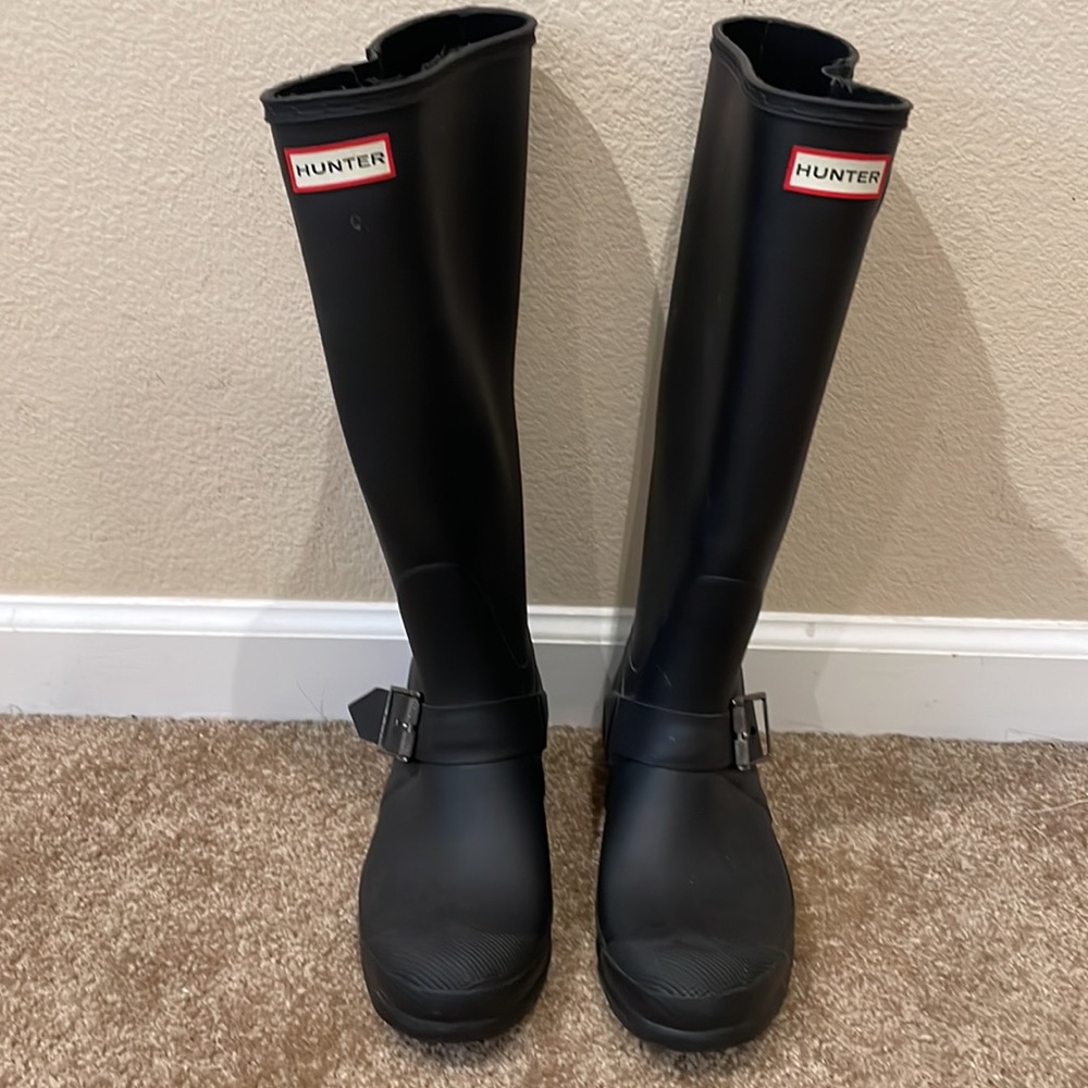 Hunter Boots Women's Original Tall Black Boots Size 9 rain boots - Picture 2 of 8